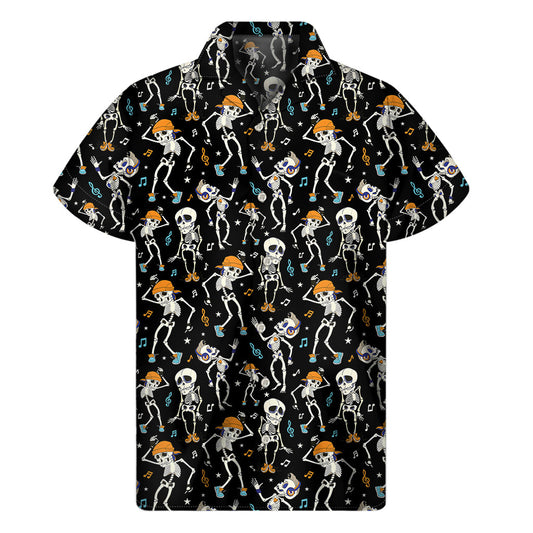 Skeleton Luau: Men's Hawaiian Short Sleeve Shirt - 1