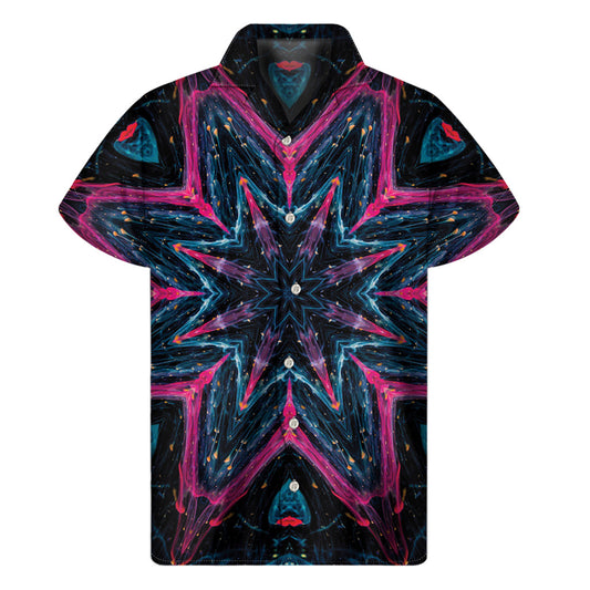 Dark Cloud Kaleidoscope Hawaiian Short Sleeve Shirt - 1