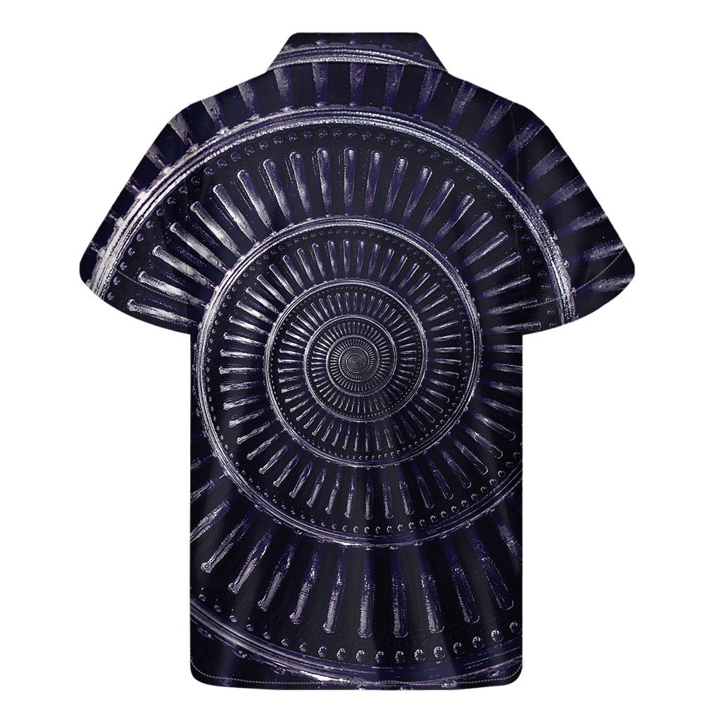 Navy Metal Spiral Hawaiian Aloha Shirt - 2