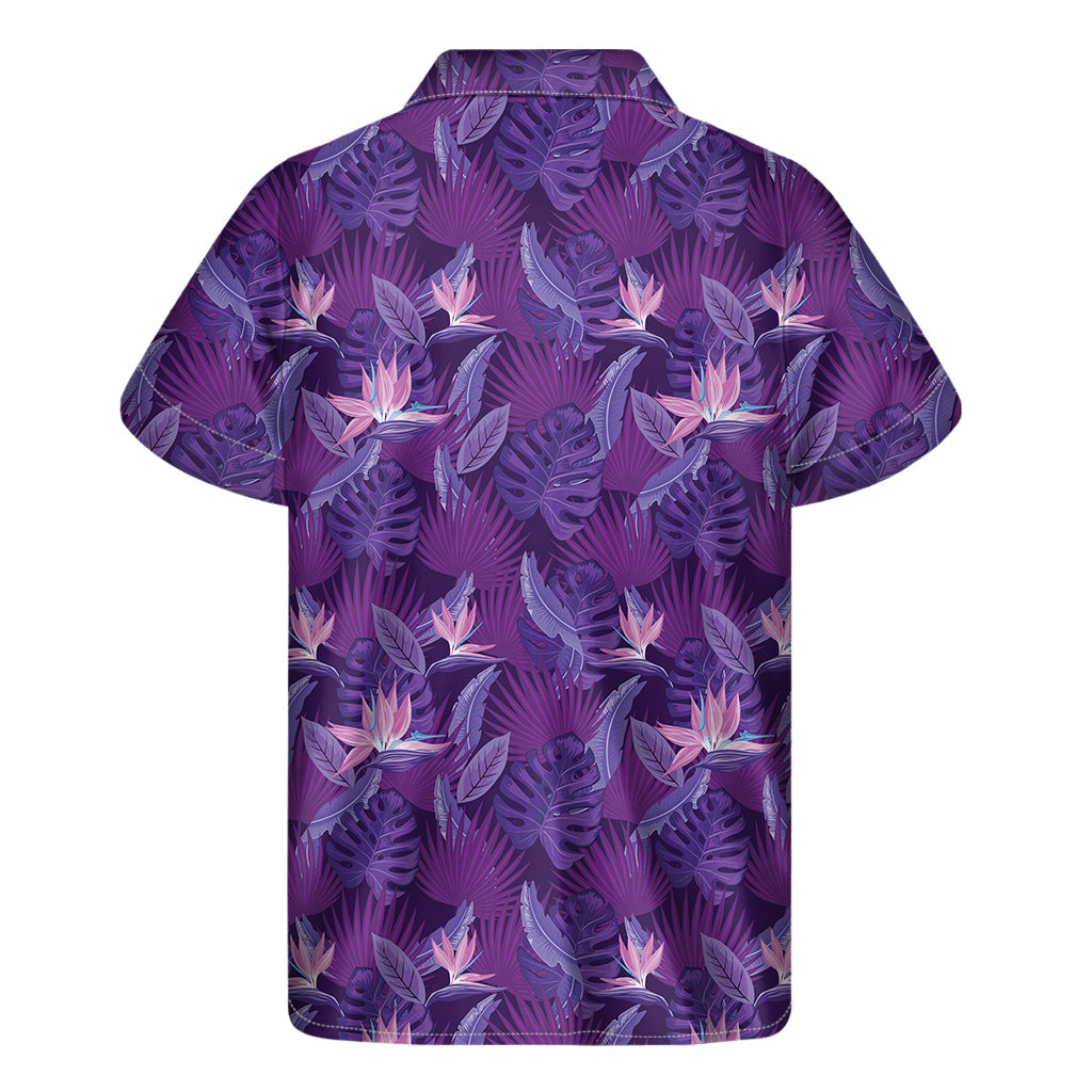 Dark Purple Hawaiian Paradise Men's Short Sleeve Shirt - 2