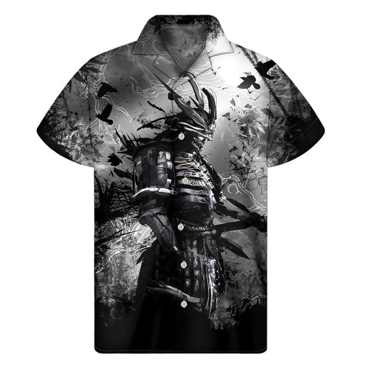 Dark Samurai Warrior Hawaiian Short Sleeve Shirt - 1