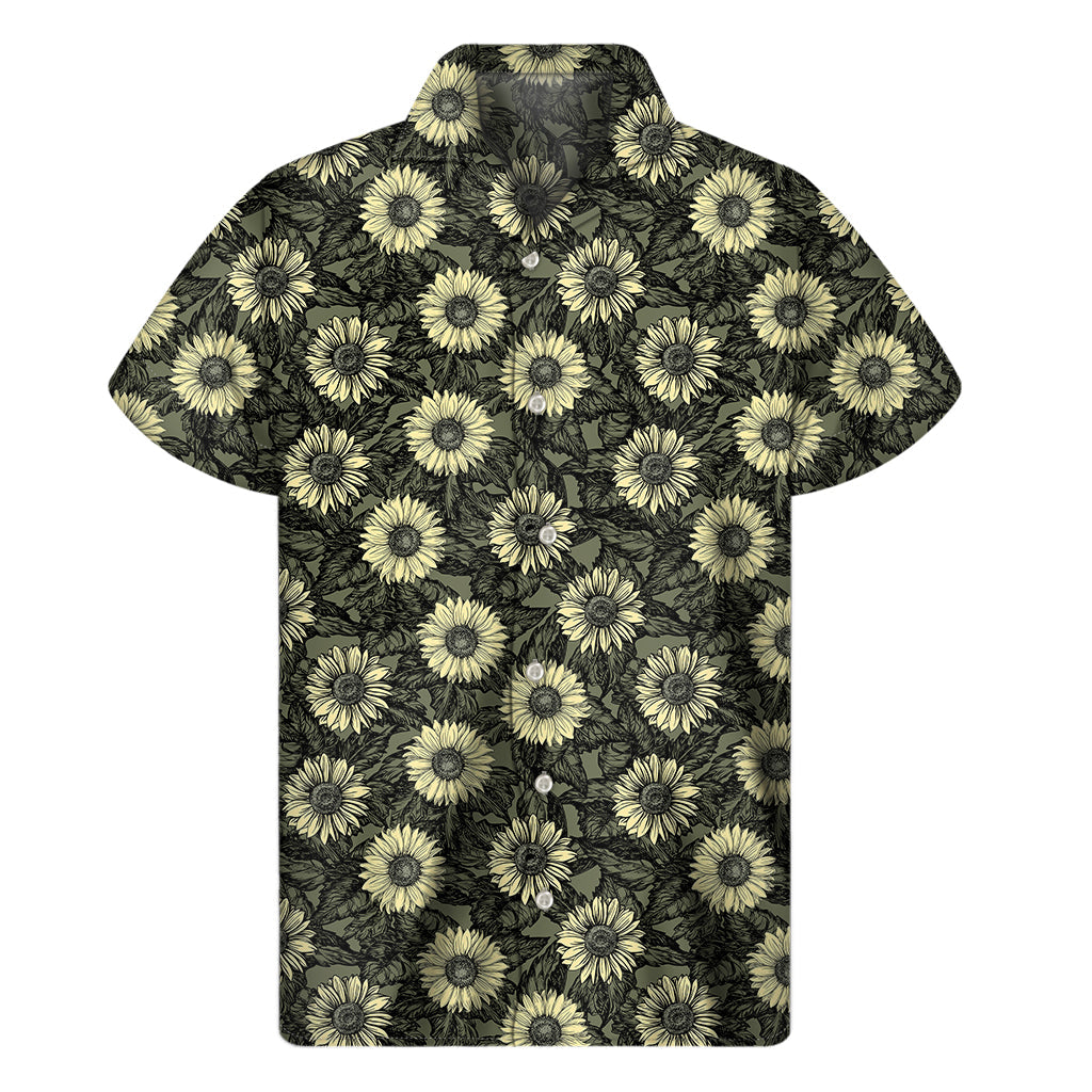 Dark Sunflower Hawaiian Paradise Men's Short Sleeve Shirt - 1