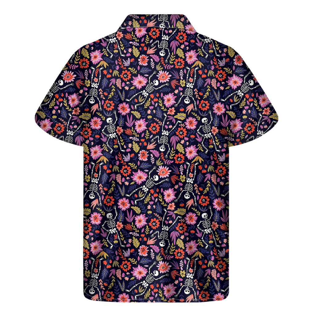Hawaiian Day of the Dead Skeleton Pattern Short Sleeve Shirt - 2