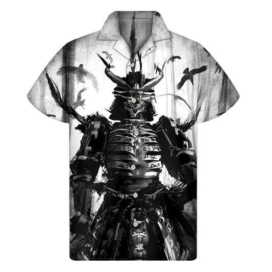 Demon Samurai Hawaiian Short Sleeve Shirt - 1
