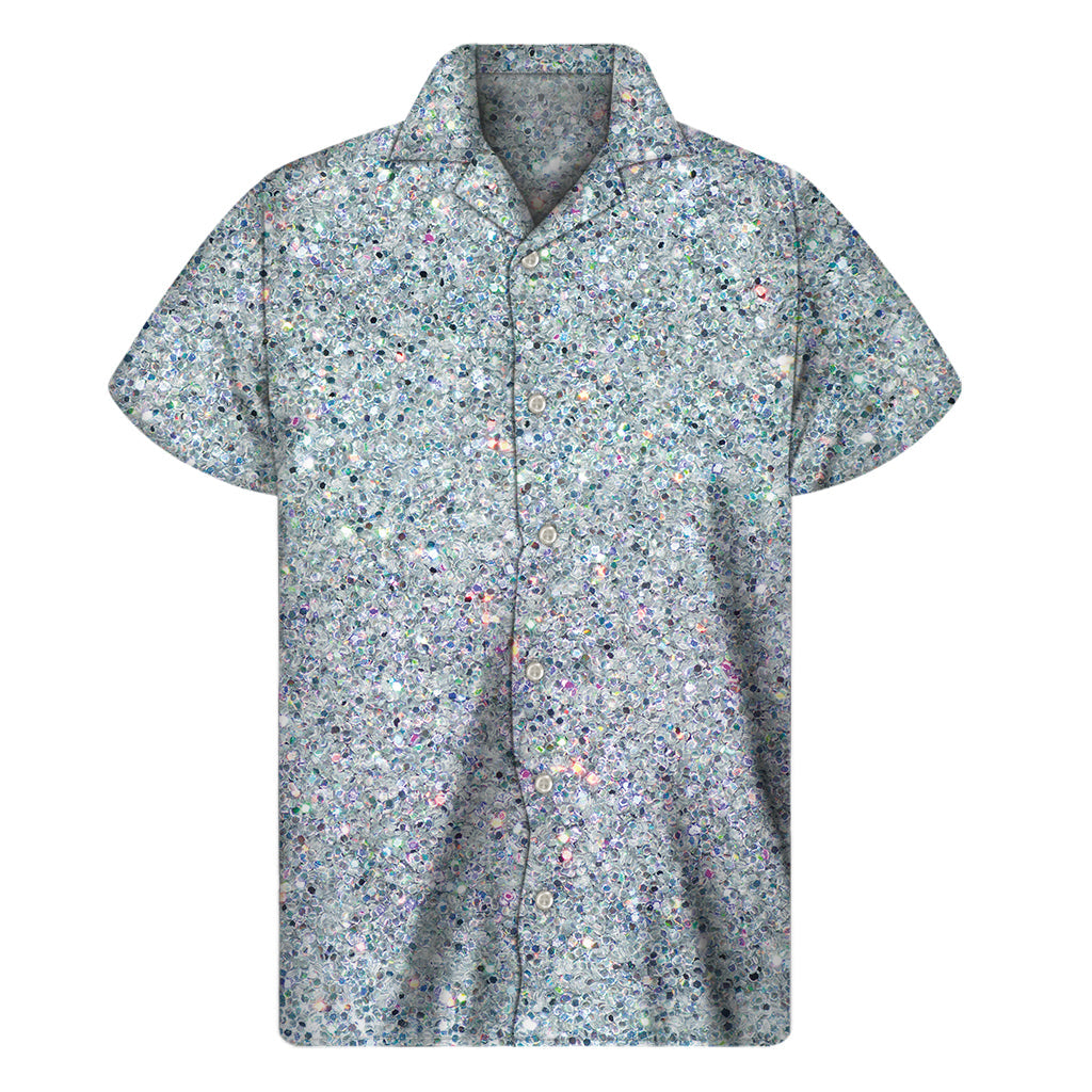 Sparkling Aloha: Men's Glitter Print Hawaiian Shirt - 1