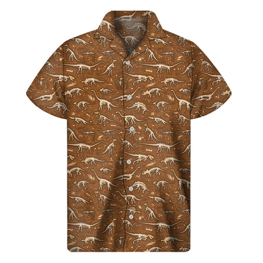 Dino Skeleton Fossil Hawaiian Shirt: Embrace Island Vibes in Style - 1