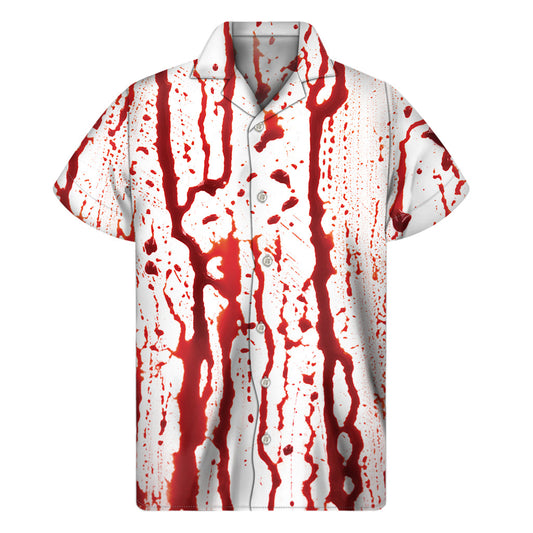 Tropical Blood Drip Hawaiian Short Sleeve Shirt - 1
