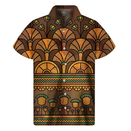 Maui Vibes: Hawaiian Short Sleeve Shirt with Ethnic Print - 1