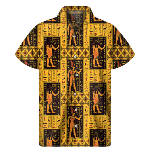 Island Vibes: Egyptian Gods and Hieroglyphs Hawaiian Shirt - 1