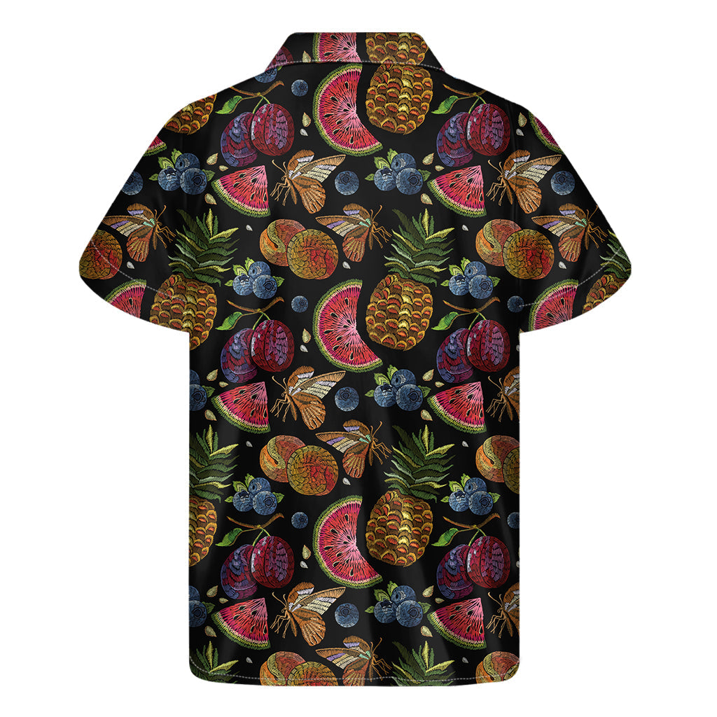 Island Vibes Embroidery Short Sleeve Hawaiian Shirt - 2