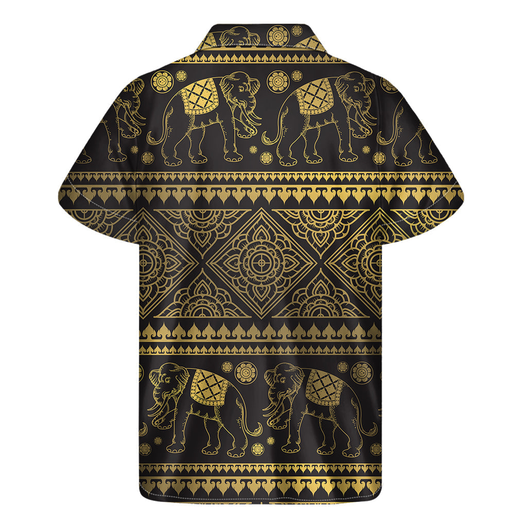 Hawaiian Island Vibes: Ethnic Thai Elephant Pattern Short Sleeve Shirt - 2