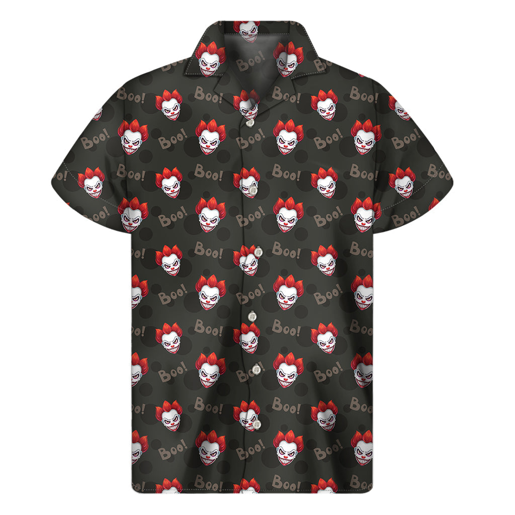 Hawaiian Clown Print Short Sleeve Shirt - Fun and Frightening Style - 1