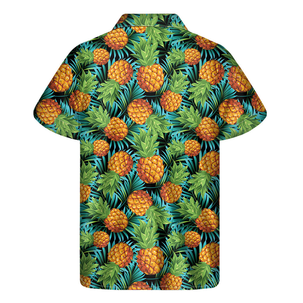 Island Vibes: Exotic Tropical Pineapple Pattern Hawaiian Short Sleeve Shirt - 2