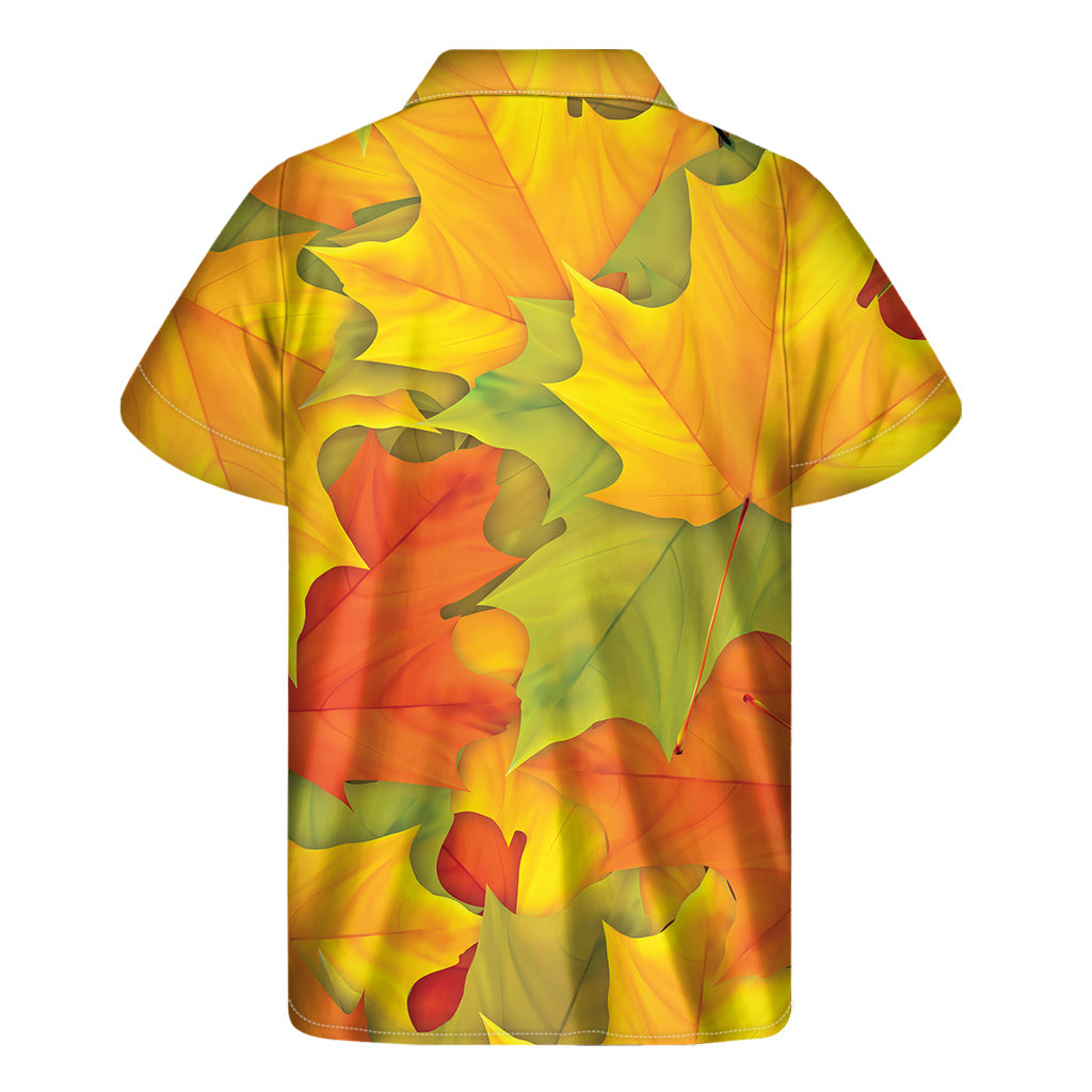 Island Breeze: Hawaiian Maple Leaves Print Short Sleeve Shirt - 2