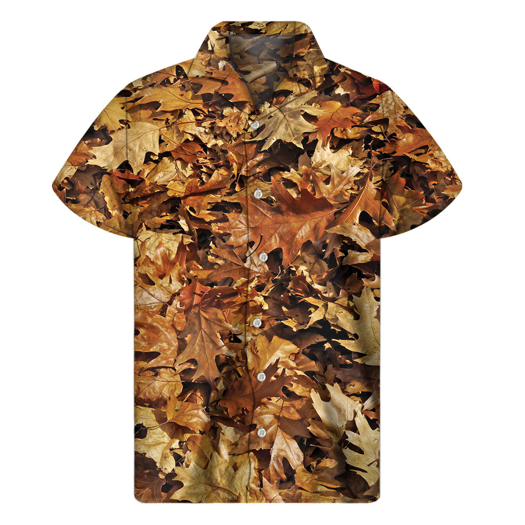 Fall Leaves Hawaiian Island Style Short Sleeve Shirt - 1