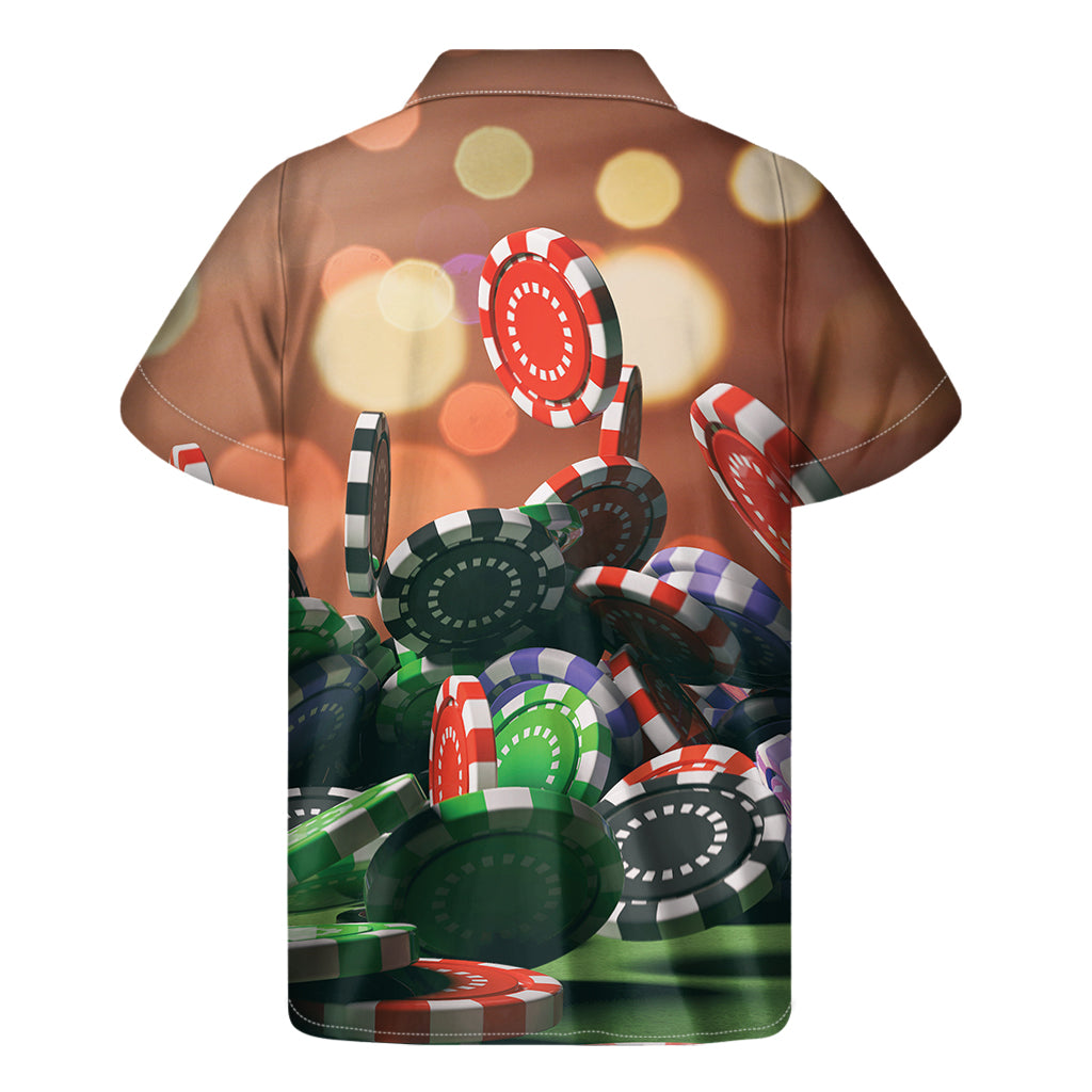 Poker Chips Paradise: Hawaiian Print Short Sleeve Shirt - 2