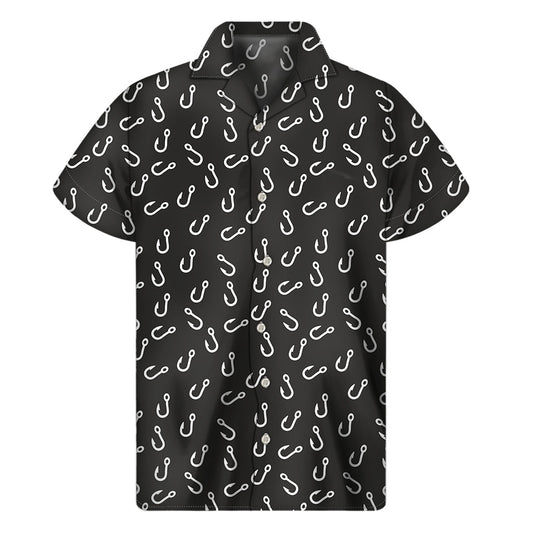 Hooked on Style: Hawaiian Fishing Hooks Pattern Short Sleeve Shirt - 1