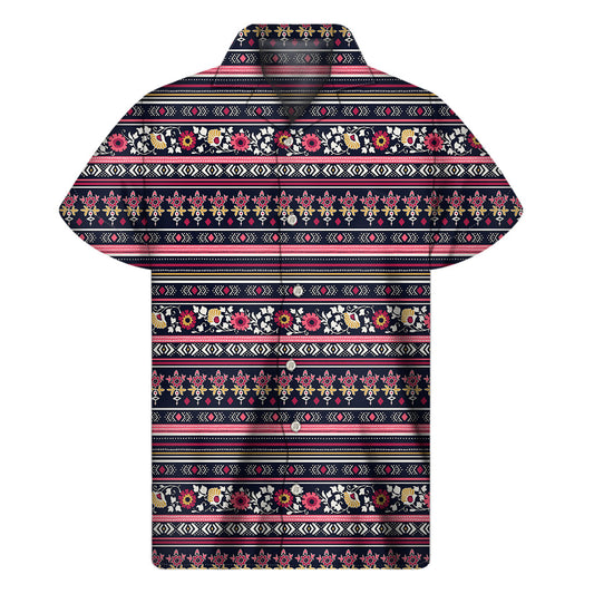 Island Vibes: Floral Ethnic Pattern Hawaiian Shirt - 1