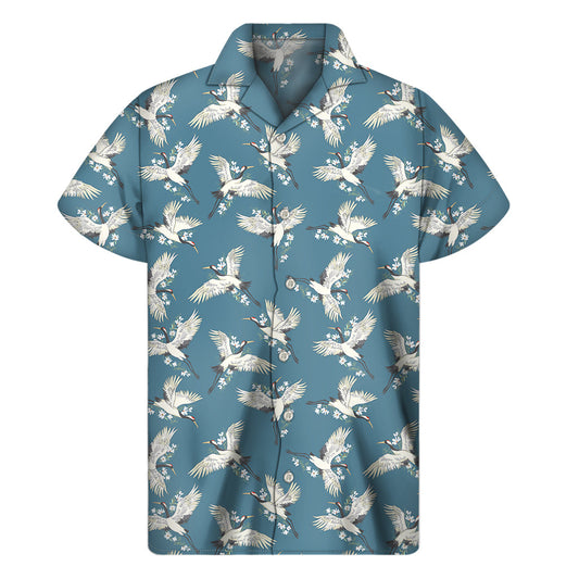 Flying Crane Bird Hawaiian Aloha Shirt - 1