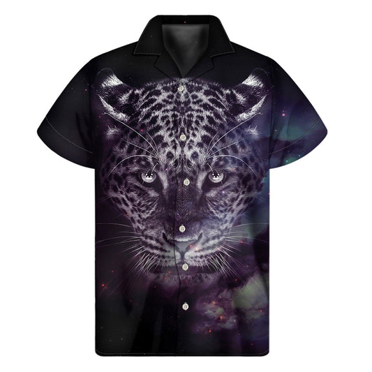 Galaxy Jaguar Print Hawaiian Short Sleeve Shirt - Embrace the Aloha Spirit - 1