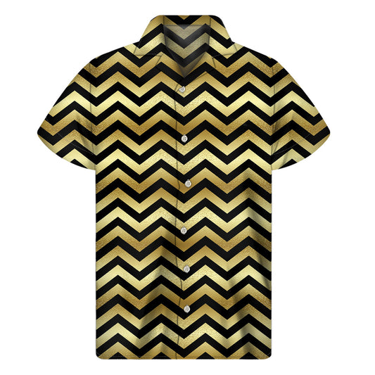 Golden Chevron Hawaiian Short Sleeve Shirt - 1