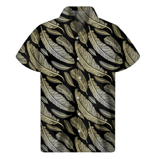 Golden Feathered Aloha Shirt: Embrace Hawaiian Style - 1