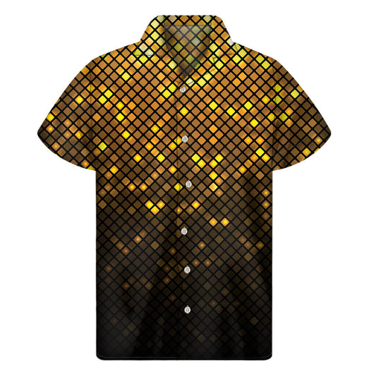 Golden Hawaiian Disco Lights Men's Short Sleeve Shirt - 1