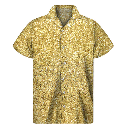 Golden Glitter Hawaiian Aloha Shirt - 1