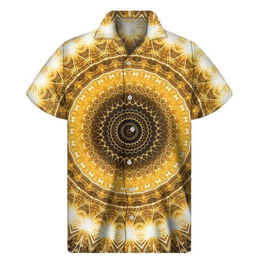 Golden Lights Kaleidoscope Hawaiian Short Sleeve Shirt - 1