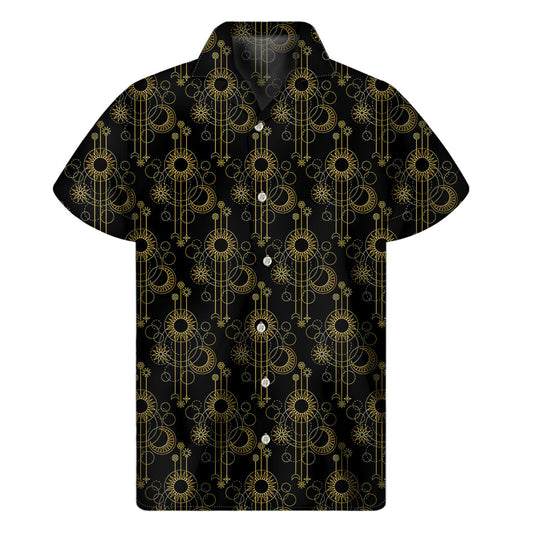 Gold Sun and Moon Hawaiian Aloha Shirt - 1
