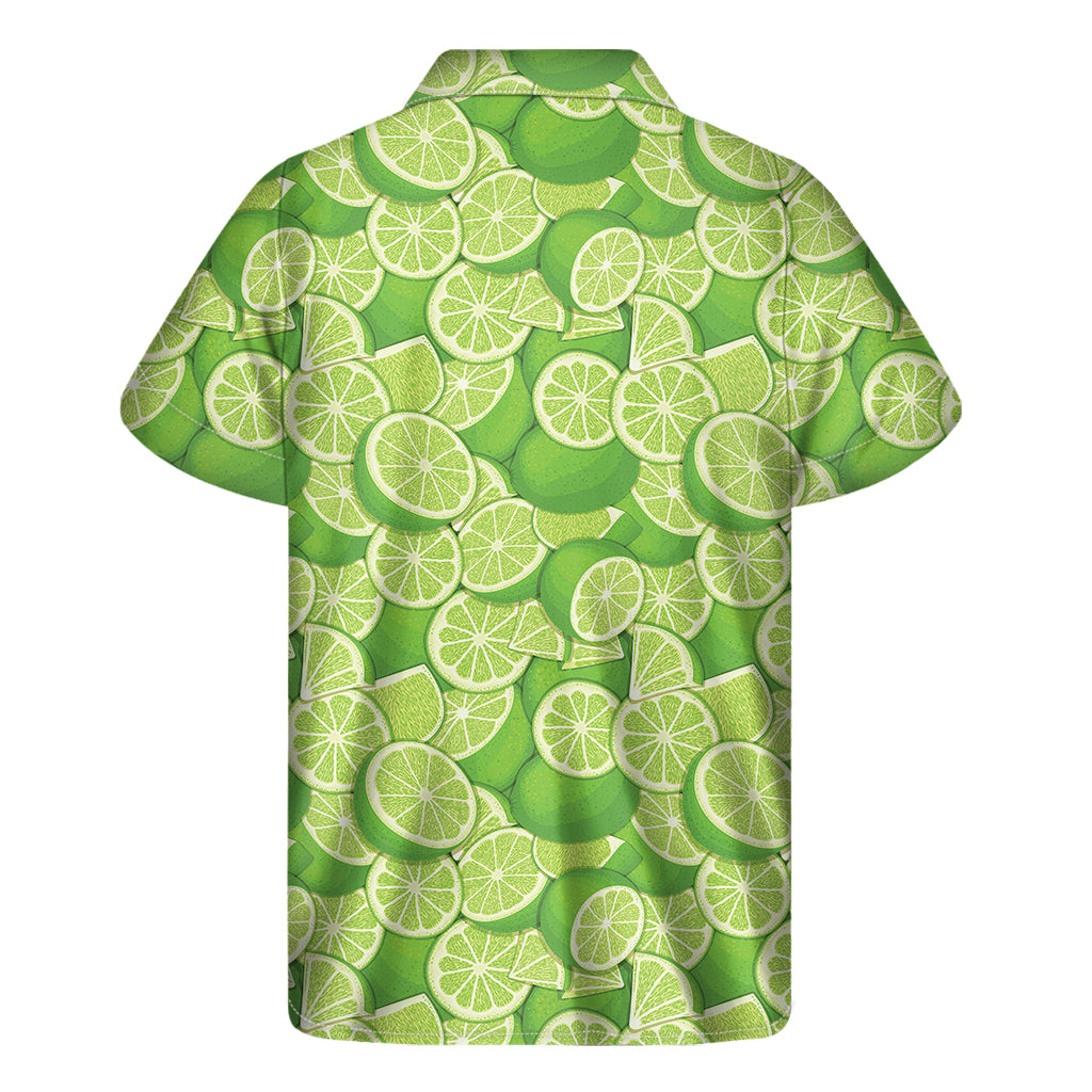 Lime Delight: Hawaiian Print Men's Short Sleeve Shirt - 2