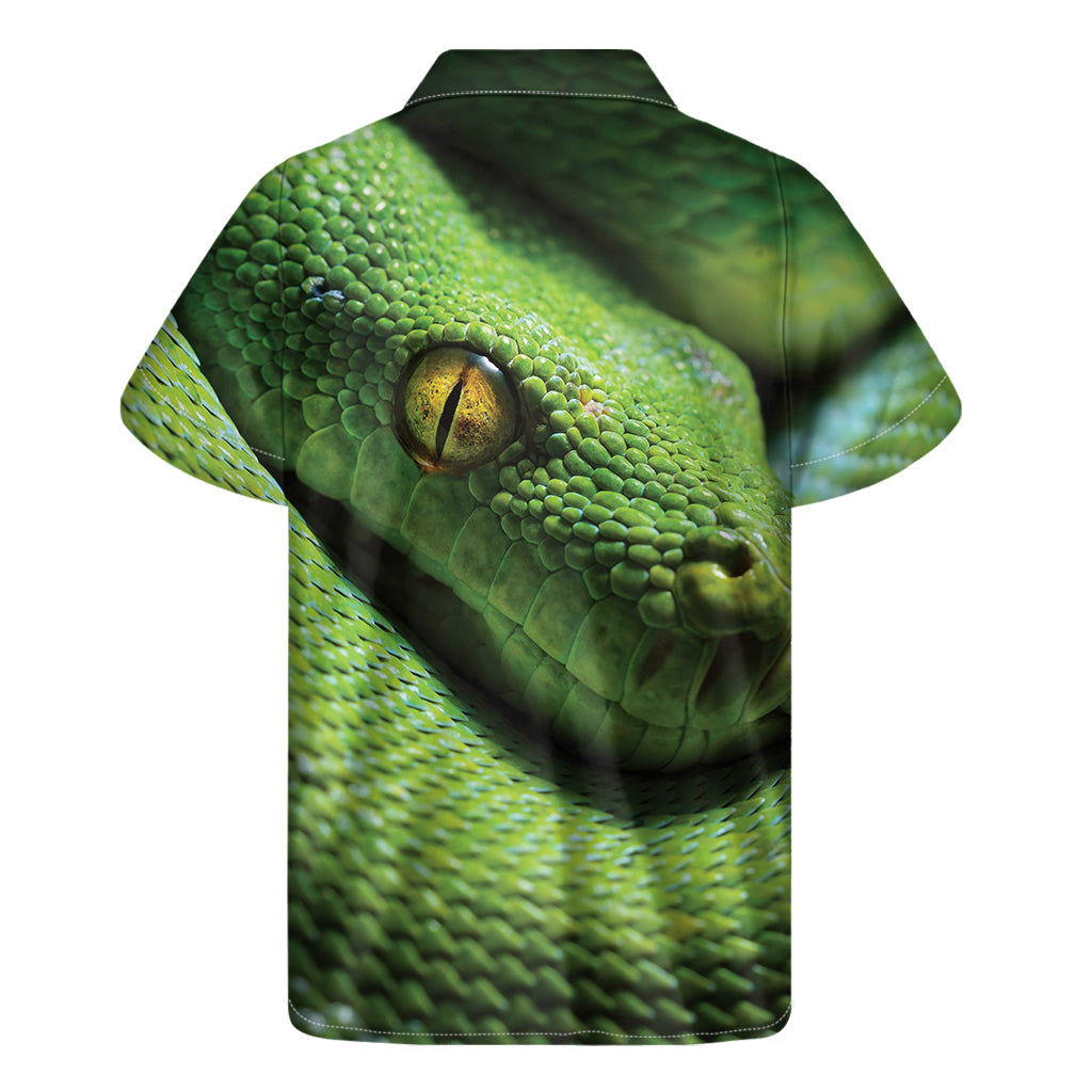 Green Tree Python Hawaiian Short Sleeve Shirt - 2