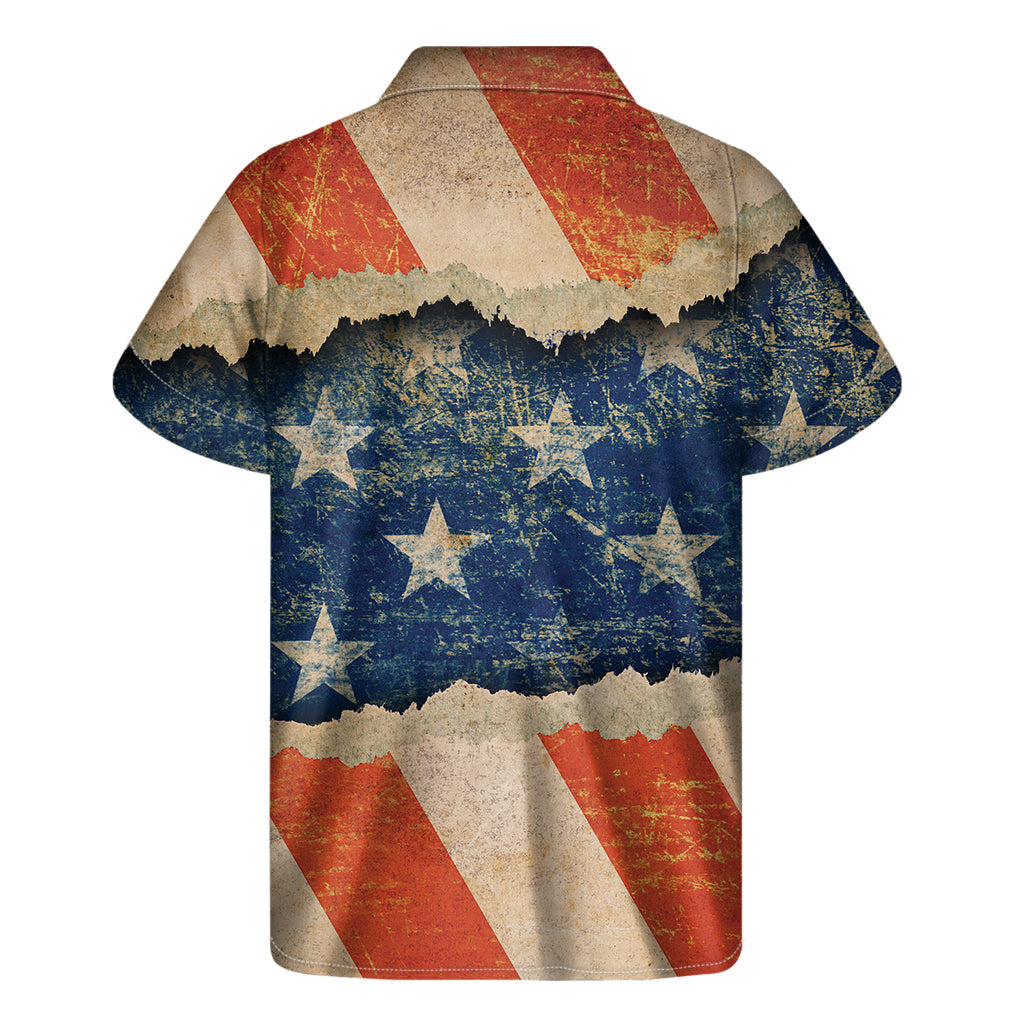 Hawaiian Vibes: Grunge Ripped Paper Hawaiian Short Sleeve Shirt - 2