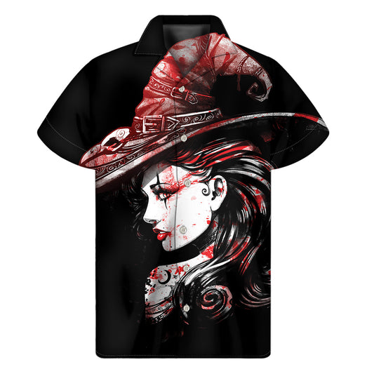Hawaiian Hibiscus Print Short Sleeve Shirt - 1