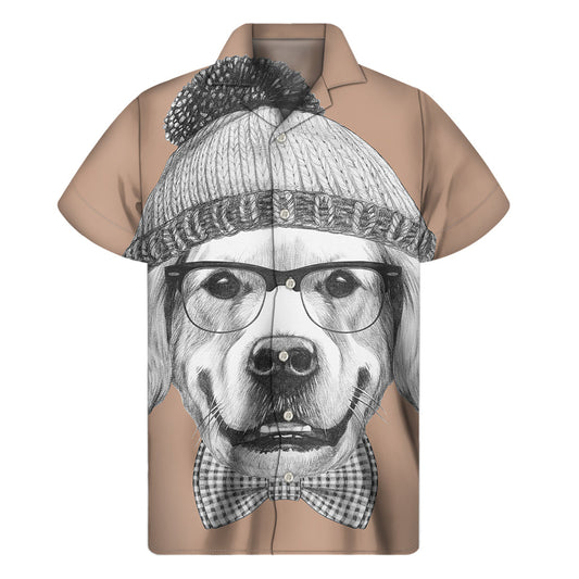 Island Pup Paradise Men's Hawaiian Short Sleeve Shirt - 1