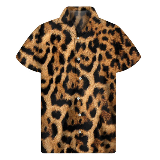 Jaguar Fur Pattern Hawaiian Short Sleeve Shirt - 1
