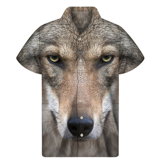 Jungle Wolf Hawaiian Short Sleeve Shirt: Embrace the Aloha Spirit in Style - 1
