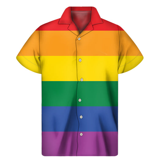 LGBT Pride Hawaiian Short Sleeve Shirt - Embrace the Rainbow - 1