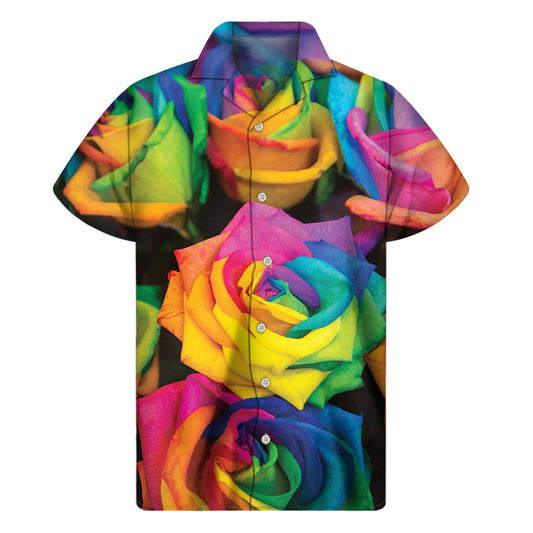 LGBT Pride Hawaiian Floral Short Sleeve Shirt - 1