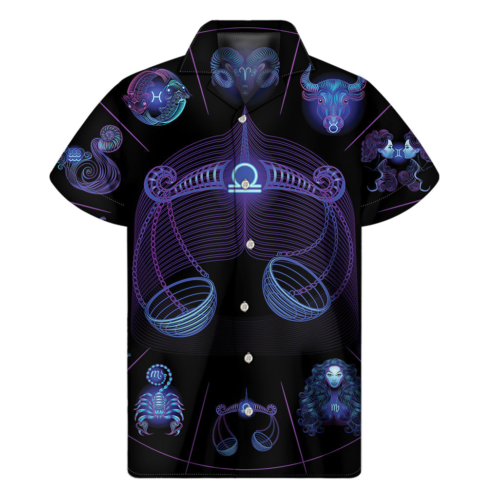 Libra Aloha: Astrological Signs Hawaiian Short Sleeve Shirt - 1