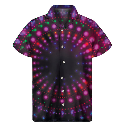 Island Vibes: Light Mandala Print Hawaiian Short Sleeve Shirt - 1