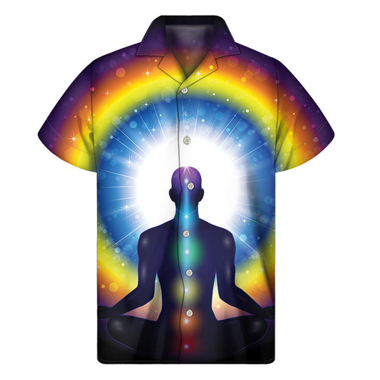 Light of Seven Chakras Hawaiian Style Short Sleeve Shirt - 1
