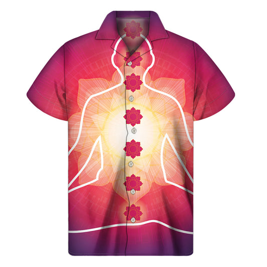 Mandala Chakras Aura Hawaiian Short Sleeve Shirt - 1