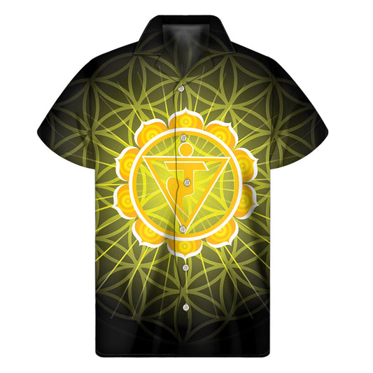 Manipura Chakra Hawaiian Paradise Men's Short Sleeve Shirt - 1