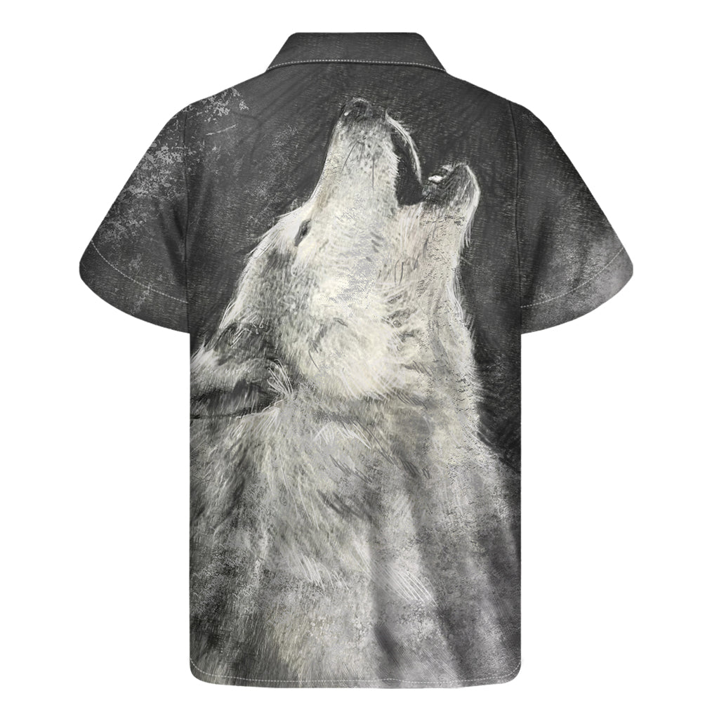 Hawaiian Howling Wolf Print Short Sleeve Shirt: Tropical Vibes for Every Occasion - 2