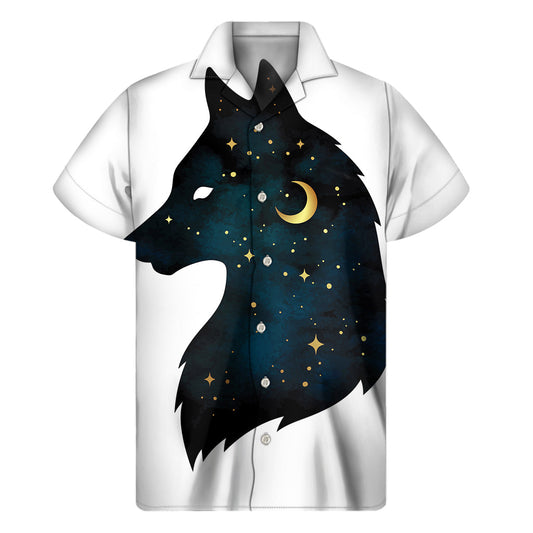 Starlit Wolf Hawaiian Short Sleeve Shirt - 1