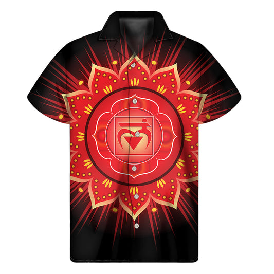 Muladhara Chakra Mandala Hawaiian Short Sleeve Shirt - 1
