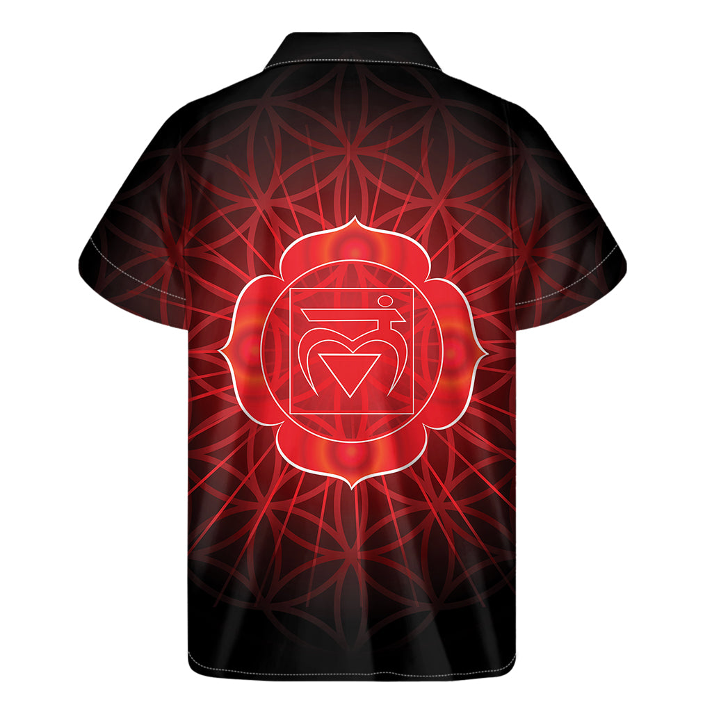 Muladhara Chakra Aloha: Men's Hawaiian Short Sleeve Shirt - 2