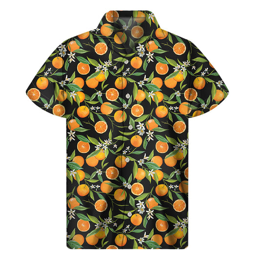 Tropical Delight: Men's Orange Fruit Pattern Hawaiian Shirt - 1