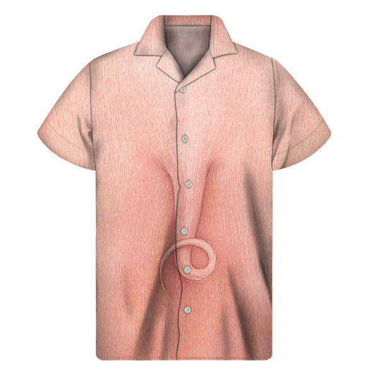 Pink Pigtail Hawaiian Aloha Shirt - 1